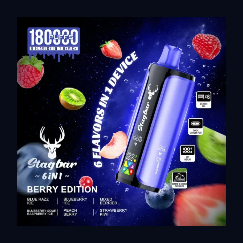 Stag Bar 180K 6-in-1 10-Pack wholesale – buy in bulk from Euro Vapes Germany