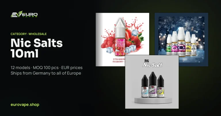 Nic Salts 10ml wholesale – Nic Salts 10ml in bulk from Euro Vapes Germany